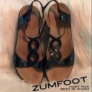 Zumfoot, EU 41, 10, Worn Once Black Patent Sandals